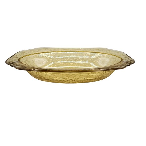 1930's Depression Glass Federal Madrid Amber Serving Bowl - Picture 5 of 11